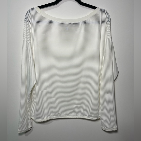 Lululemon Women’s Lean in White Striped Long Sleeve Sheer Top in US 12 - Picture 4 of 7